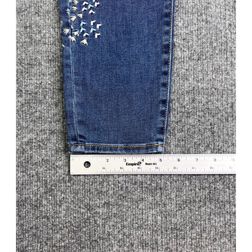 Driftwood Jackie High Rise Jeans Womens 28 Blue Floral Embroidered Skinny Ankle - Picture 8 of 9